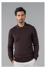 Brad long sleeve knitted polo