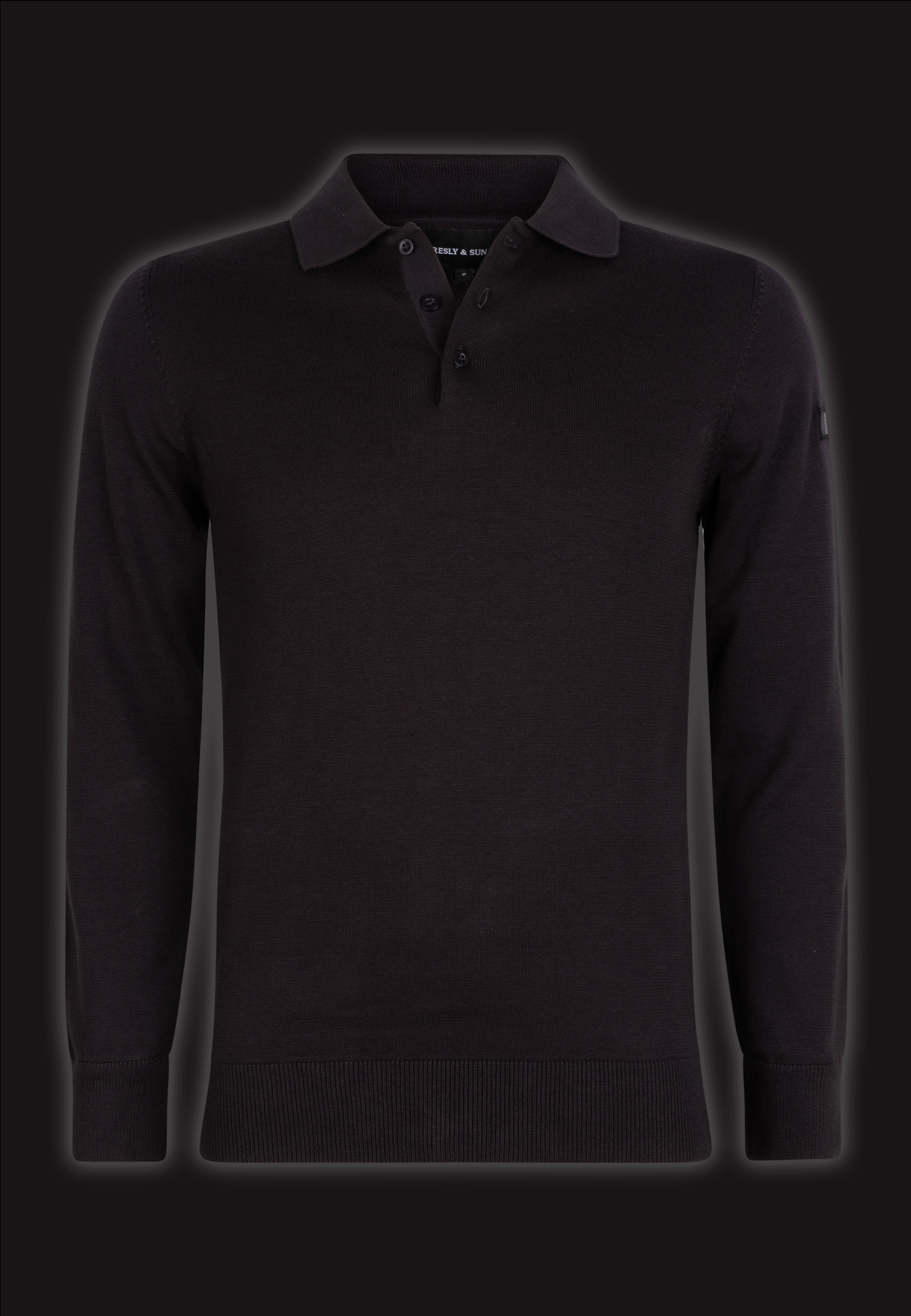 Brad long sleeve knitted polo