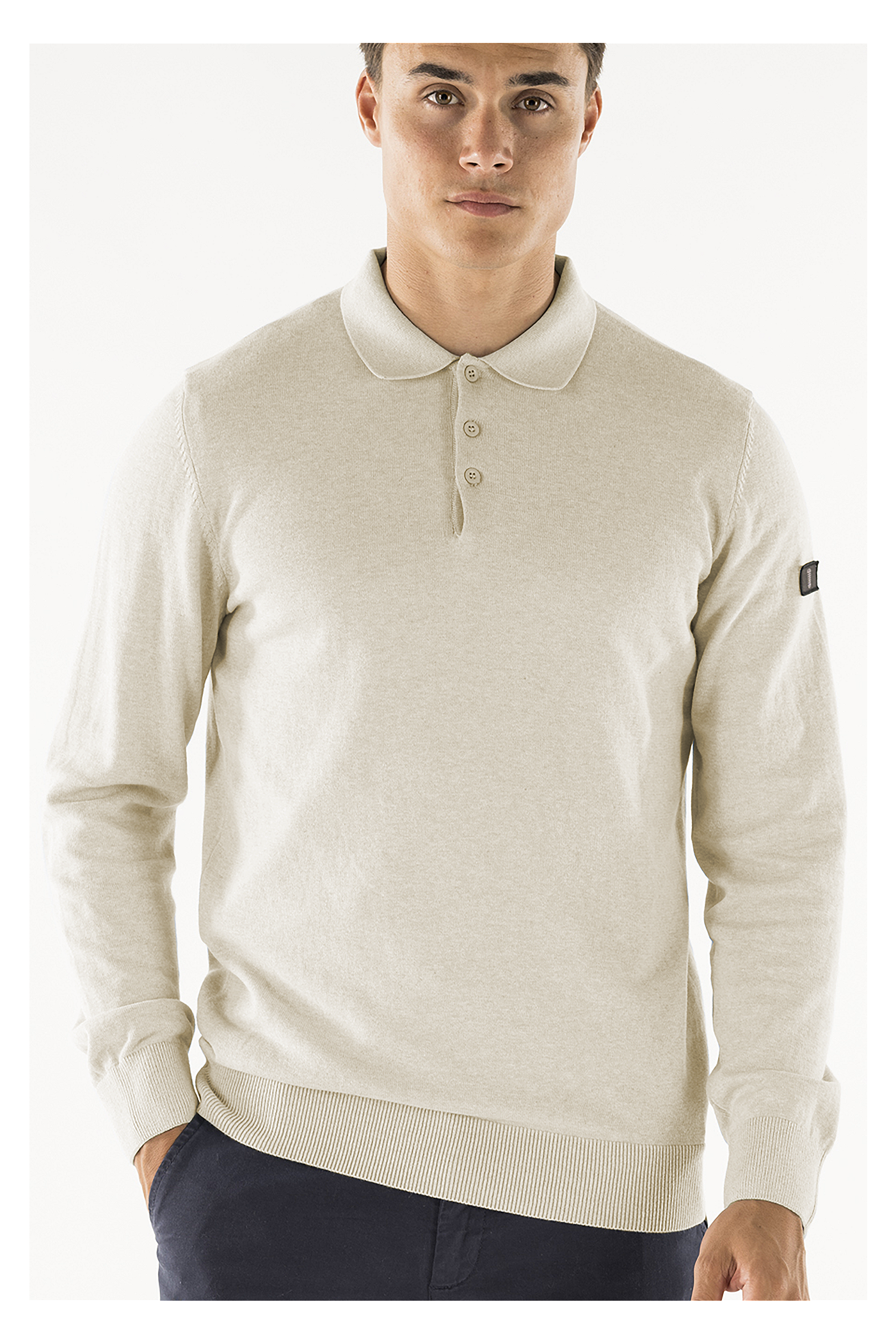 Brad long sleeve knitted polo