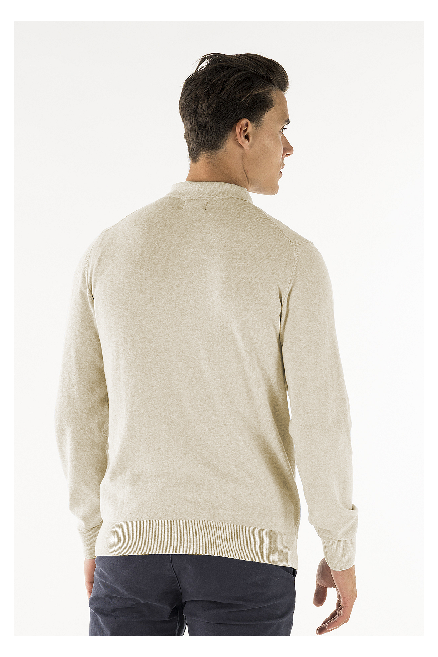 Brad long sleeve knitted polo