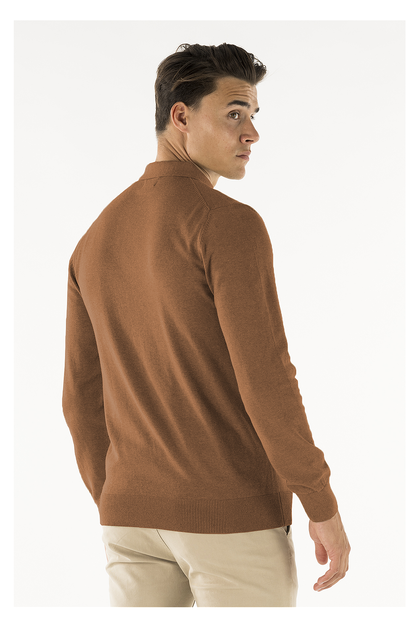 Brad long sleeve knitted polo