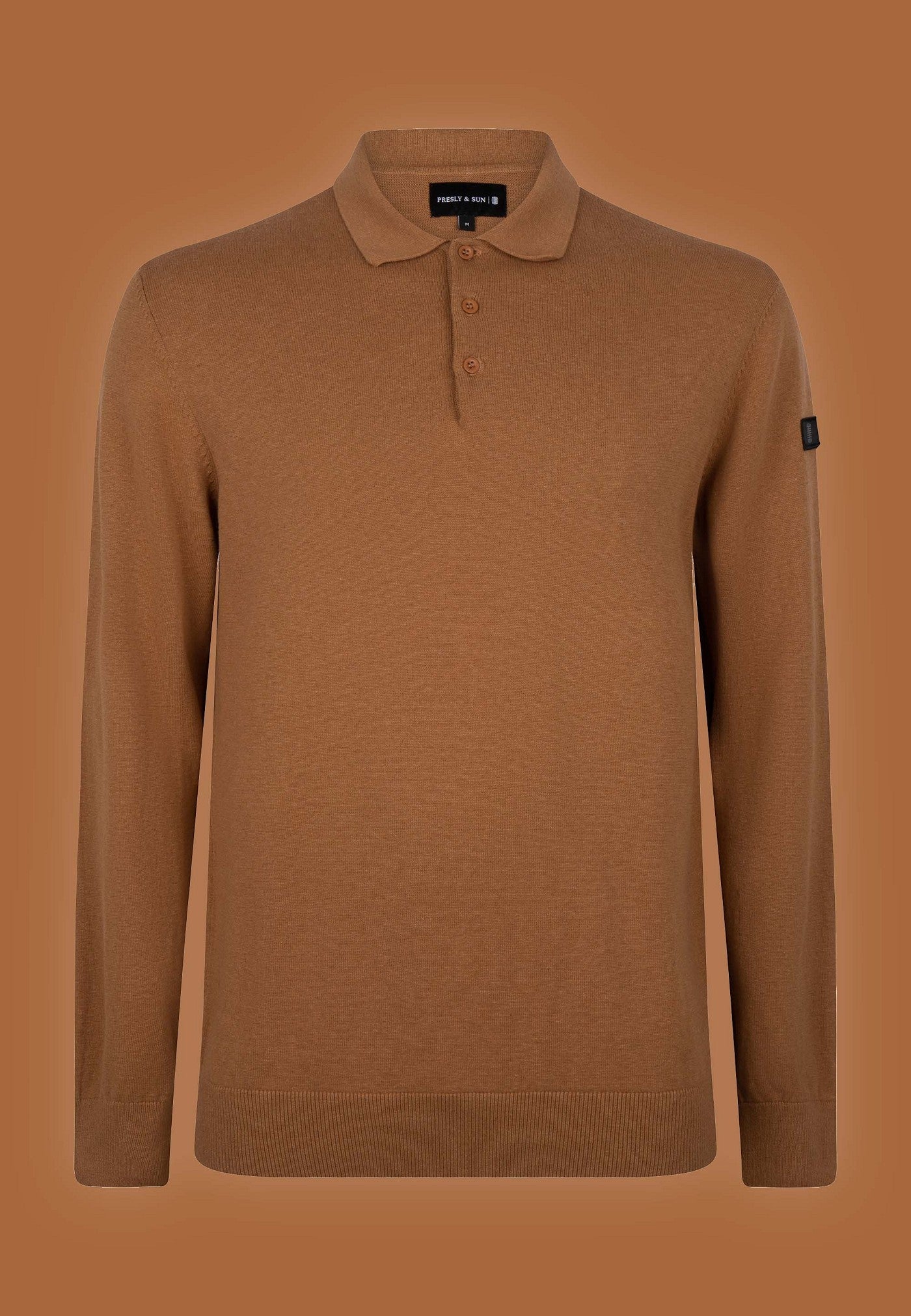 Brad long sleeve knitted polo