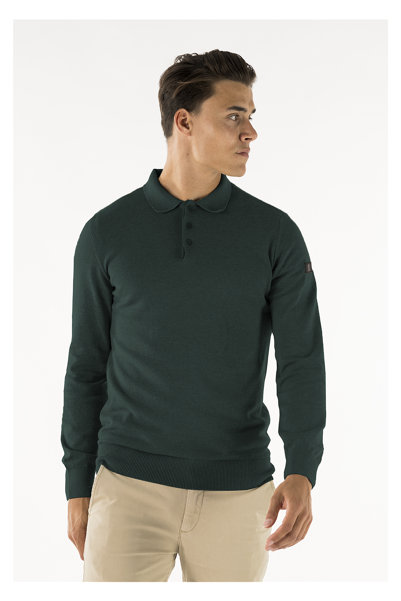 Brad long sleeve knitted polo