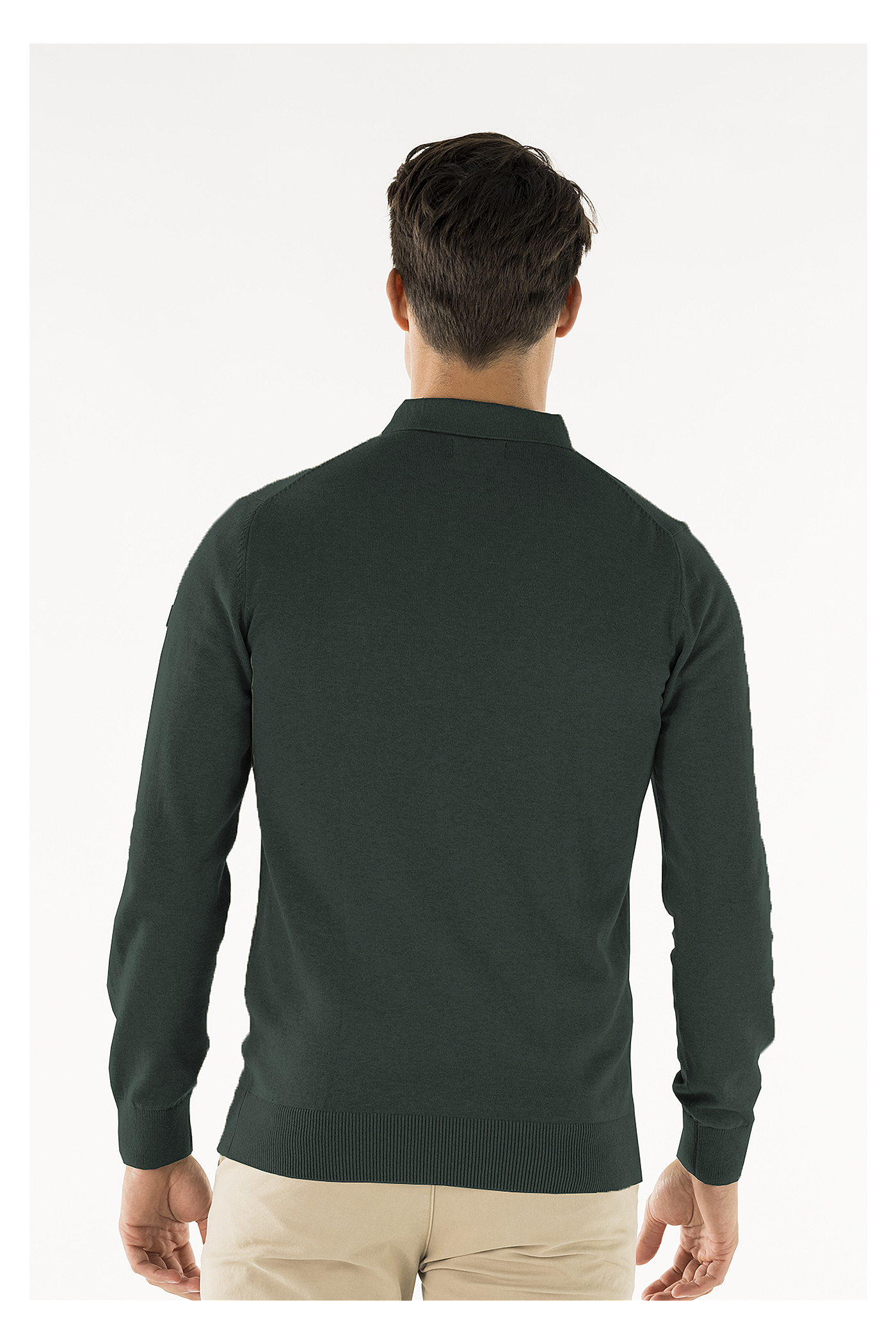 Brad long sleeve knitted polo