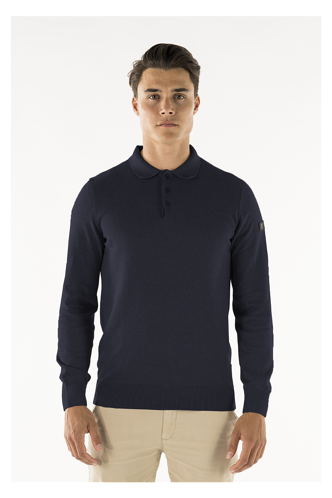 Brad long sleeve knitted polo