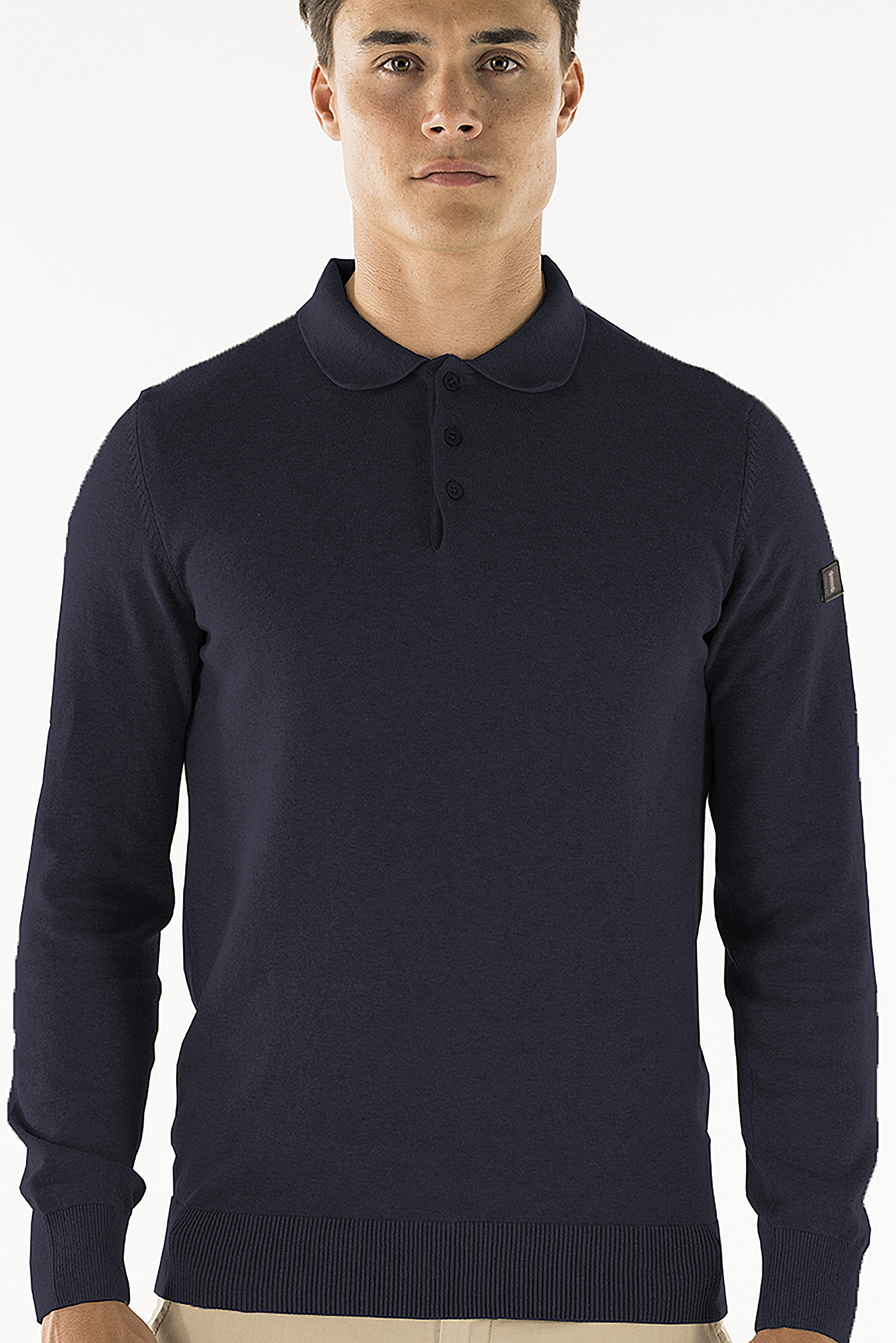 Brad long sleeve knitted polo