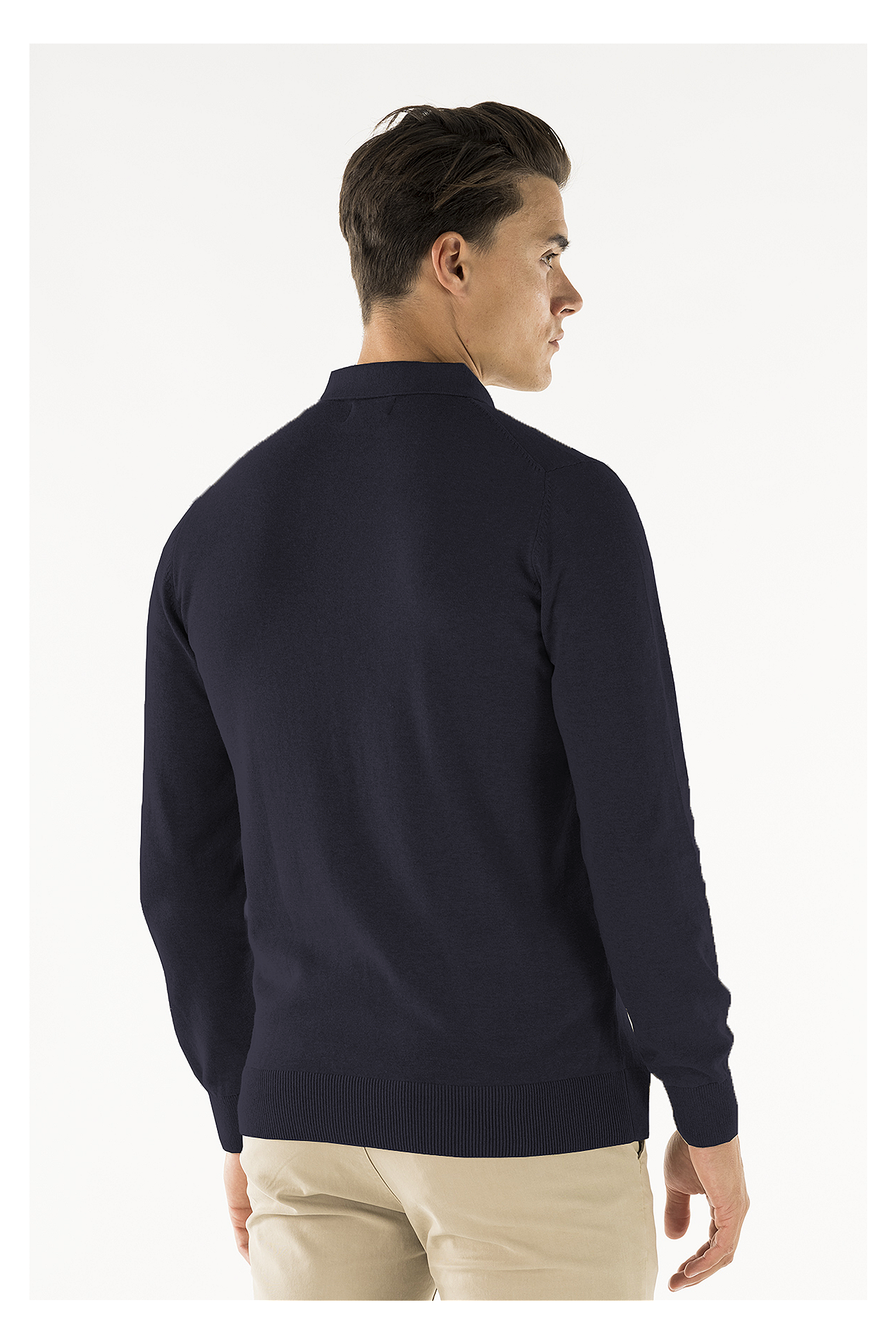 Brad long sleeve knitted polo