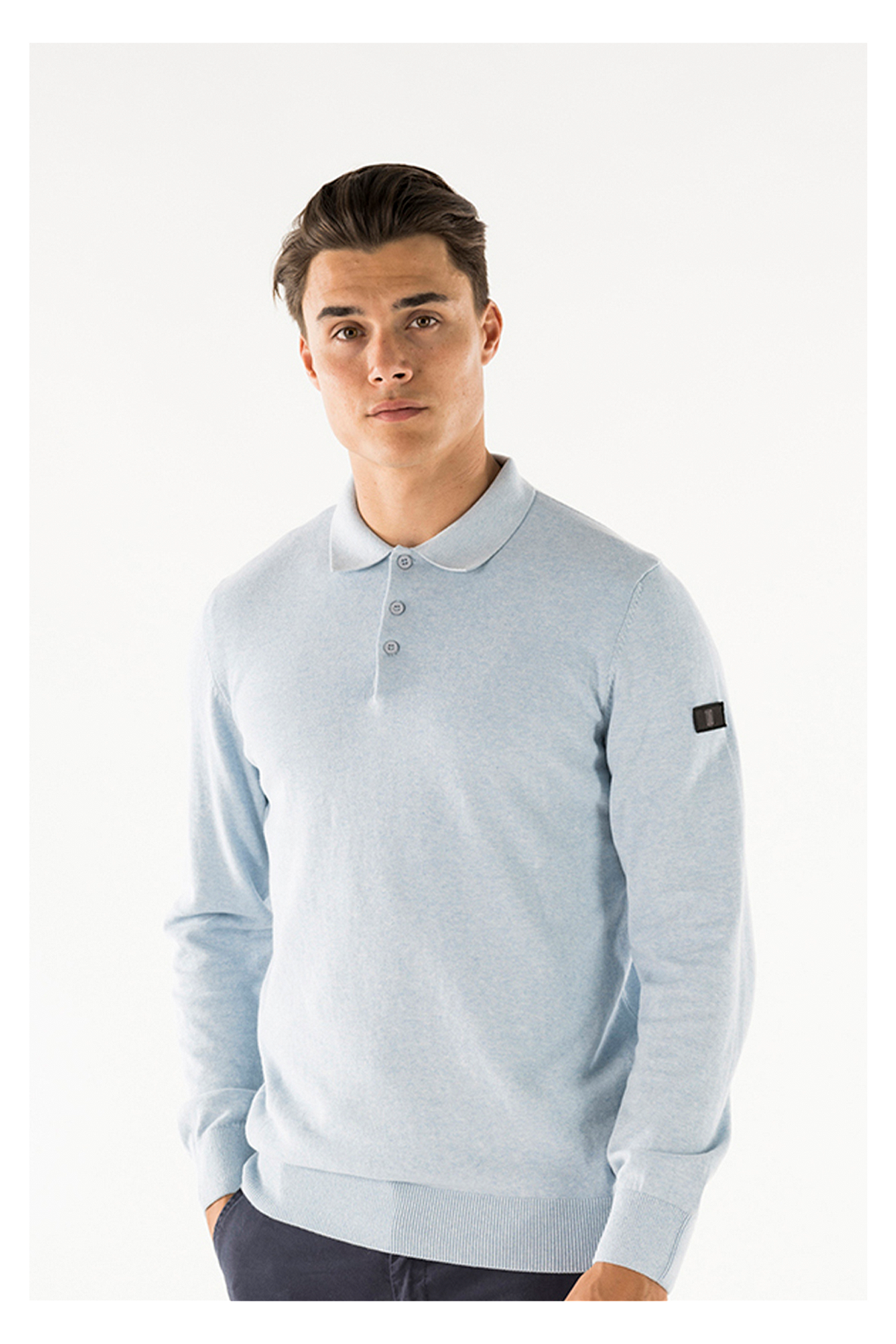 Brad long sleeve knitted polo