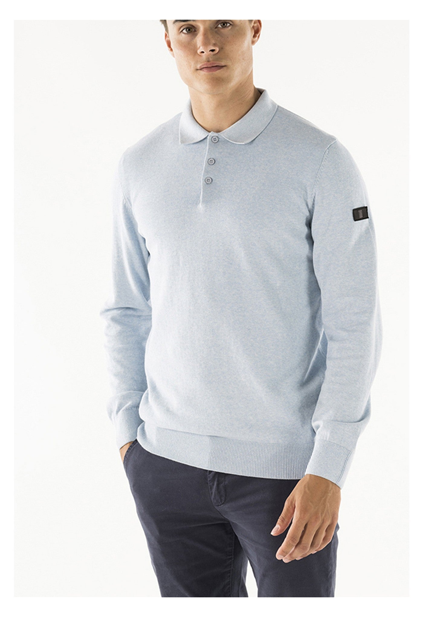 Brad long sleeve knitted polo