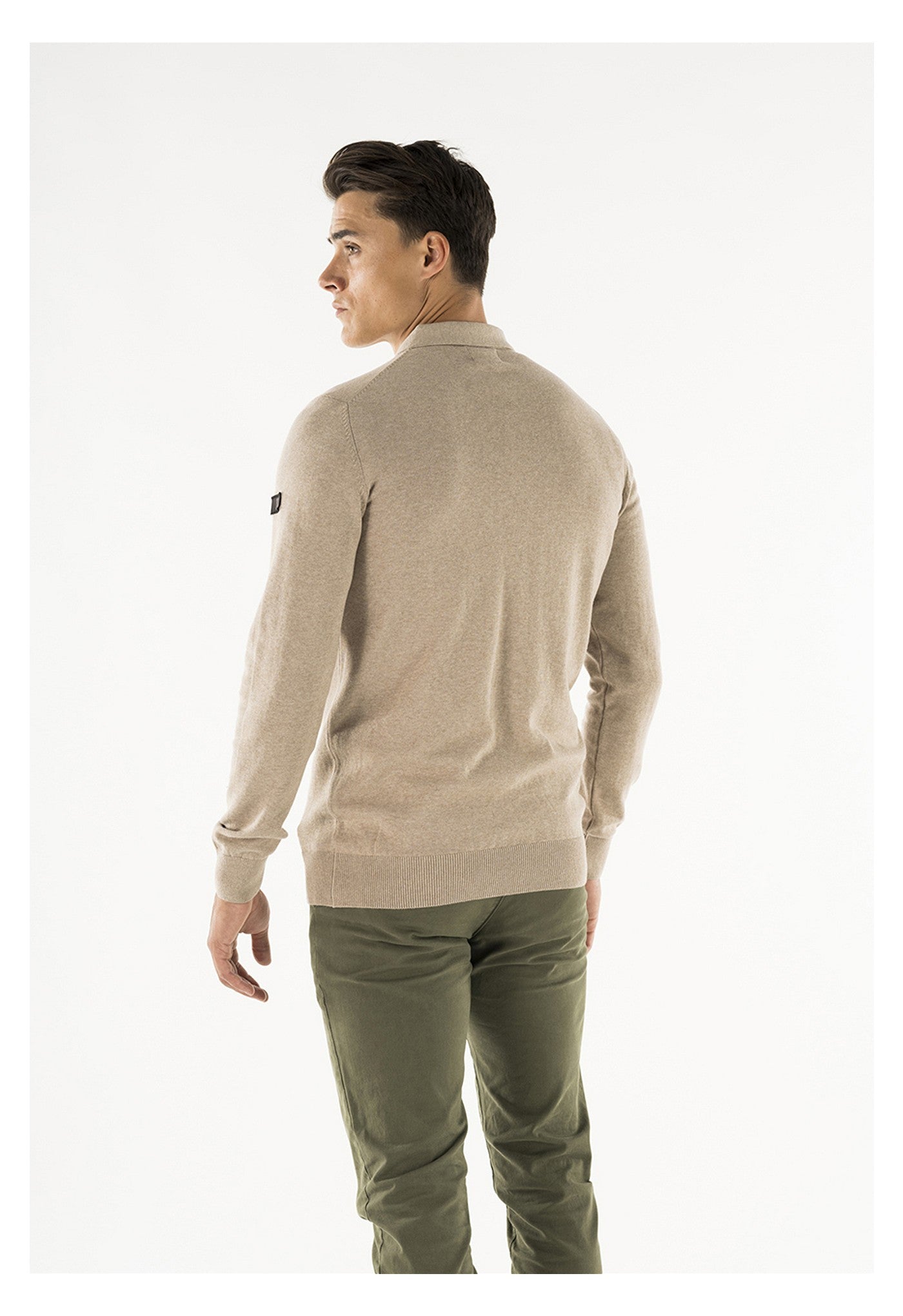 Brad long sleeve knitted polo