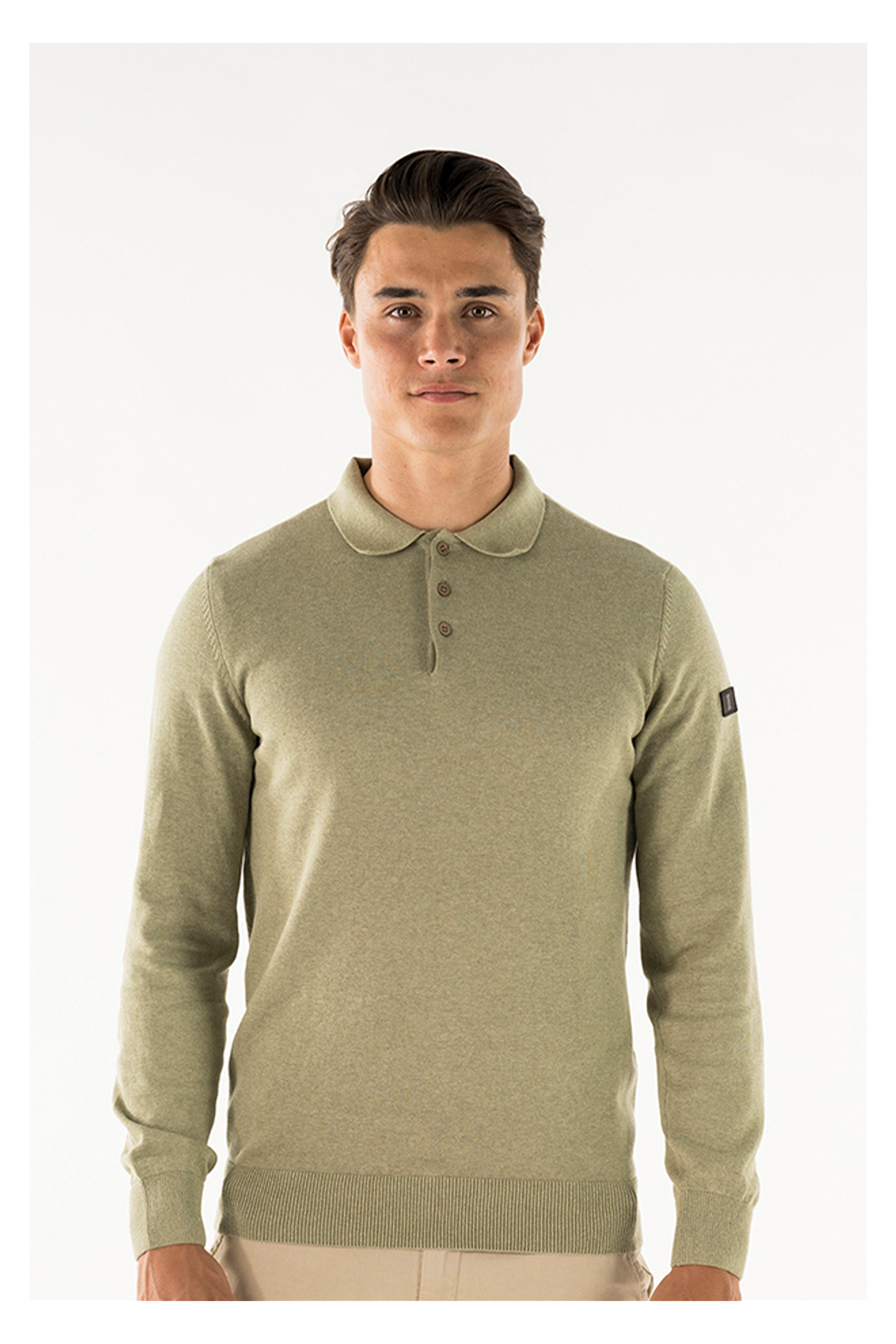 Brad long sleeve knitted polo