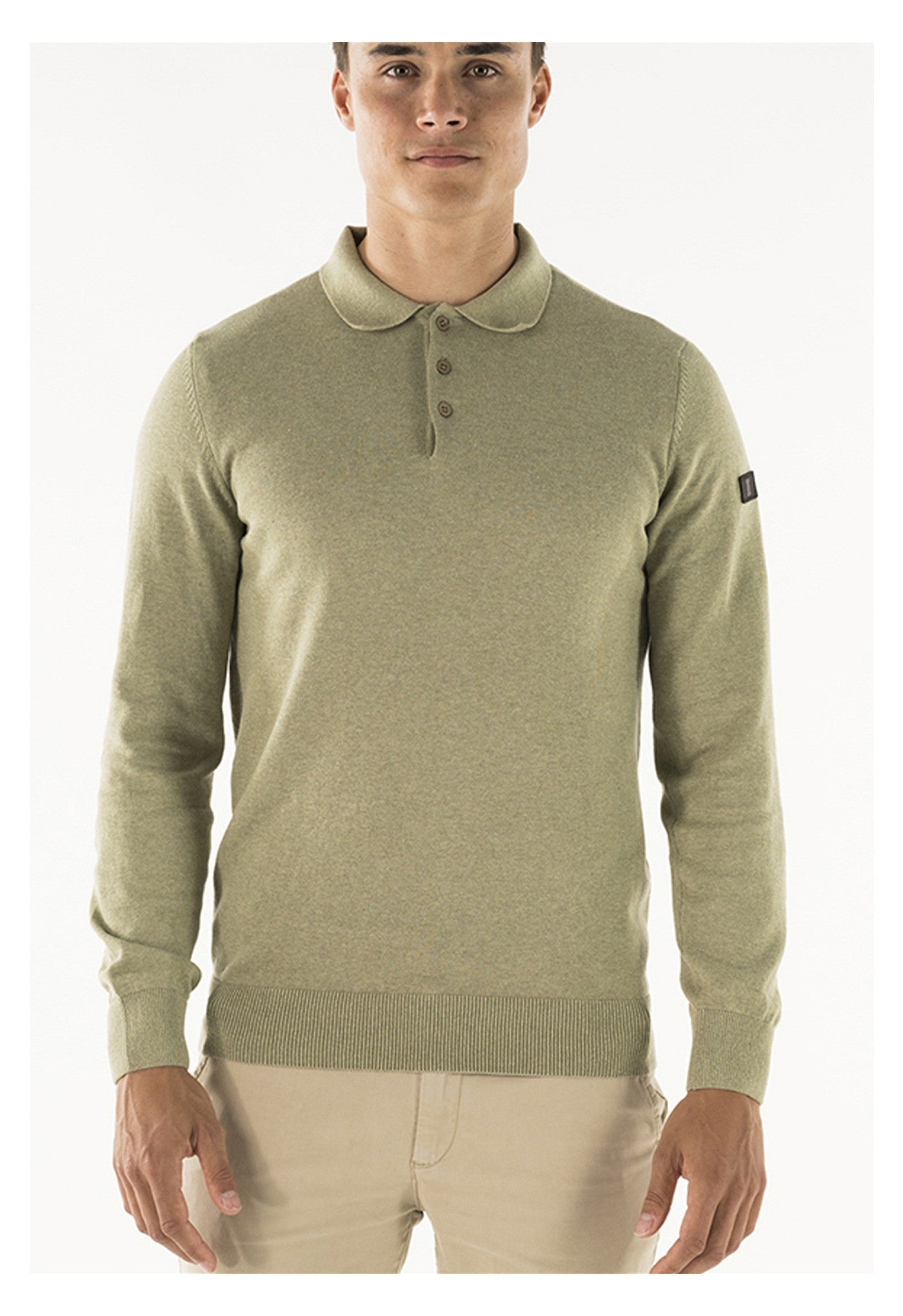 Brad long sleeve knitted polo