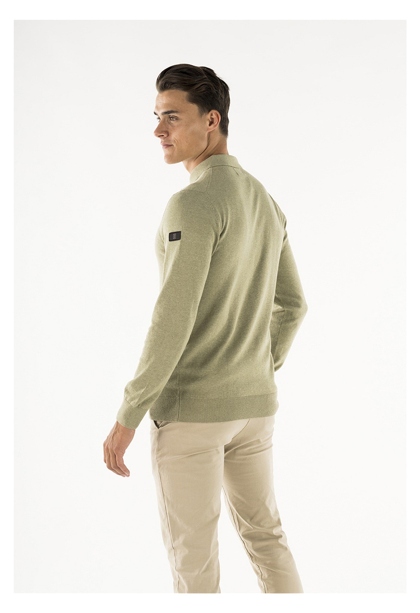 Brad long sleeve knitted polo