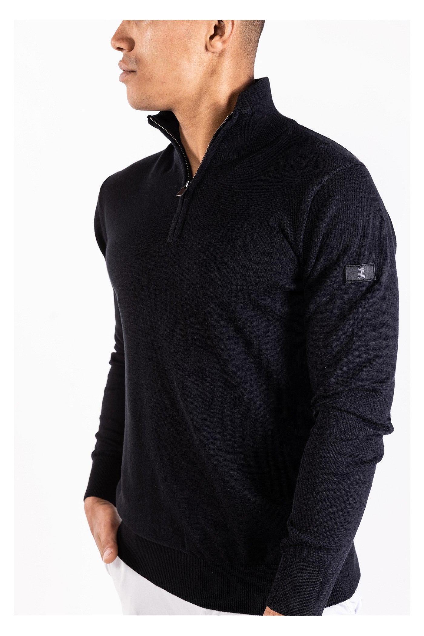 Lewis zip knitted pullover