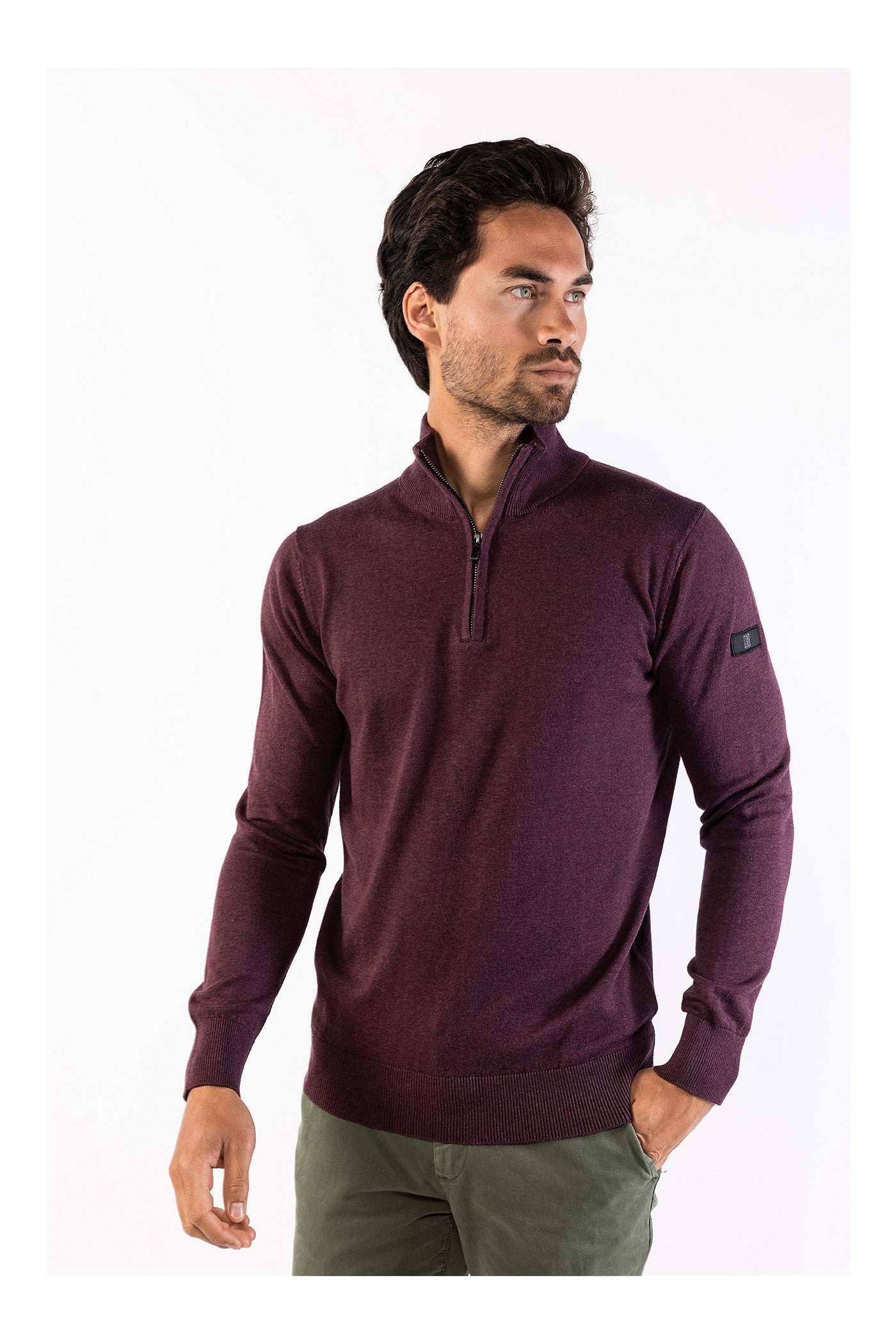 Lewis zip knitted pullover