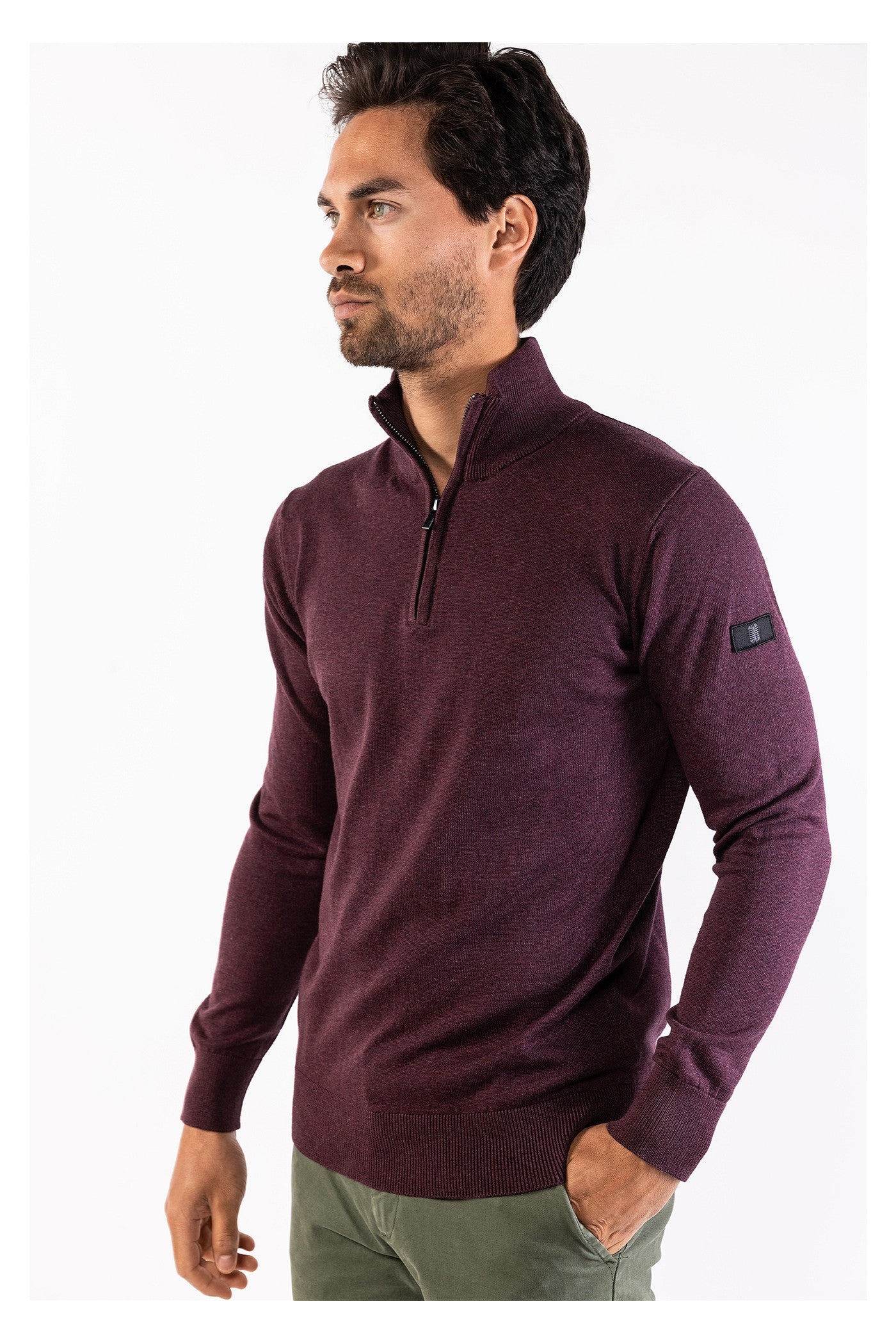 Lewis zip knitted pullover