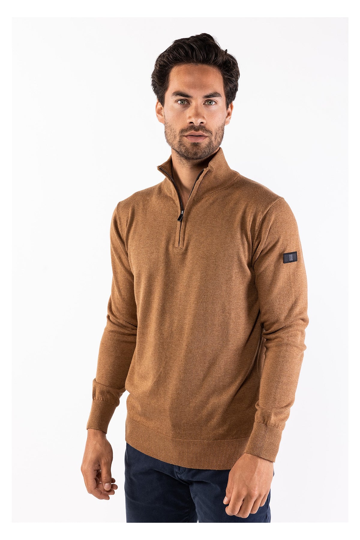 Lewis zip knitted pullover