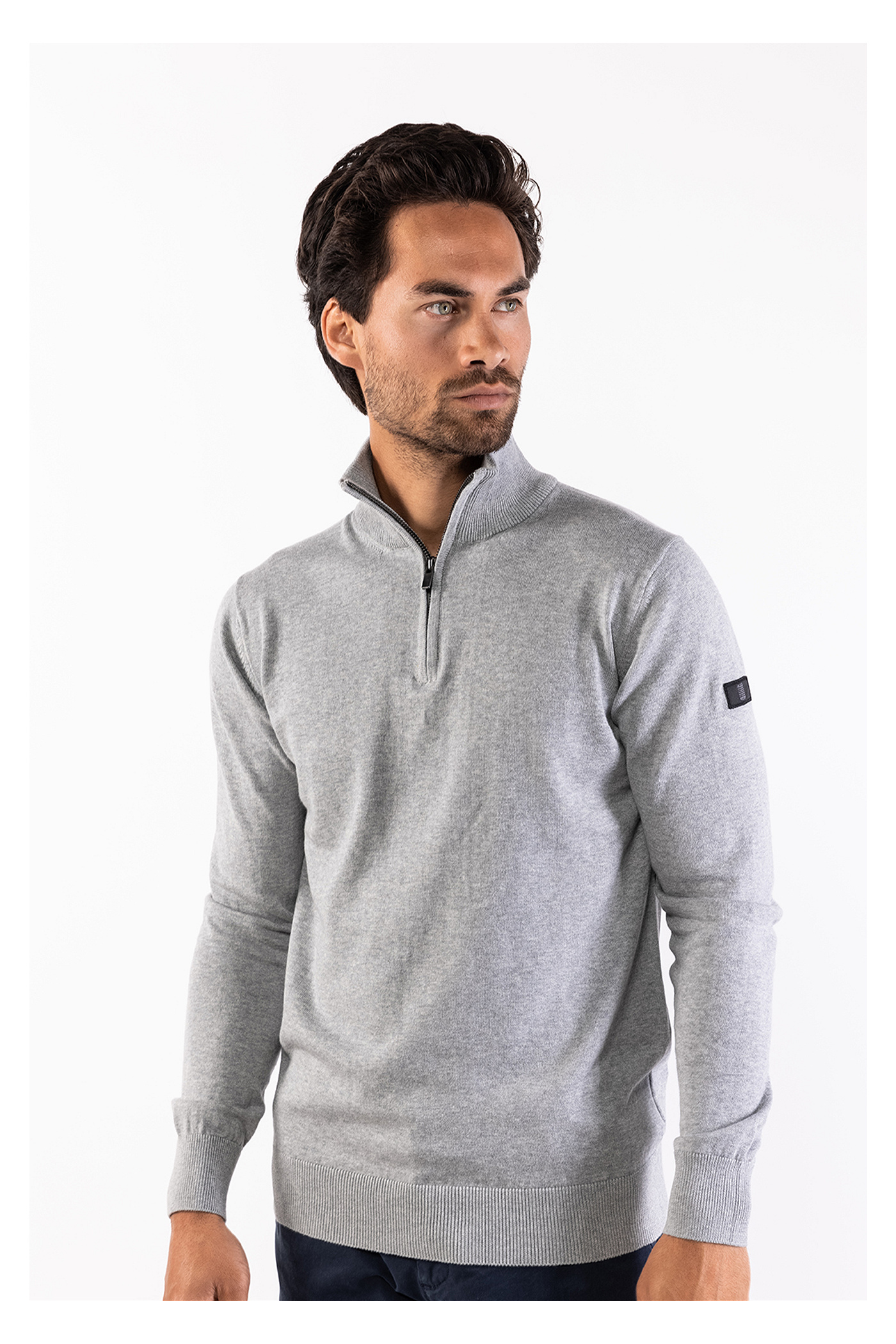 Lewis zip knitted pullover