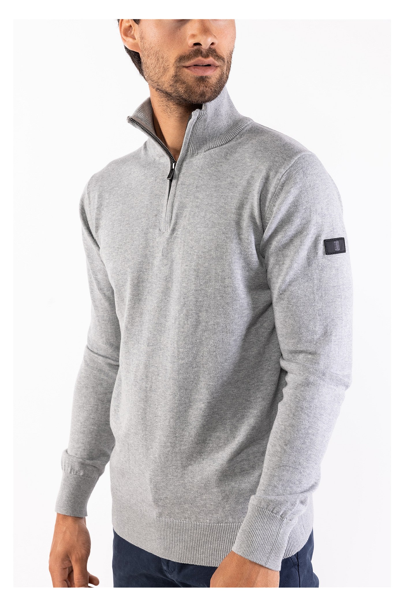 Lewis zip knitted pullover