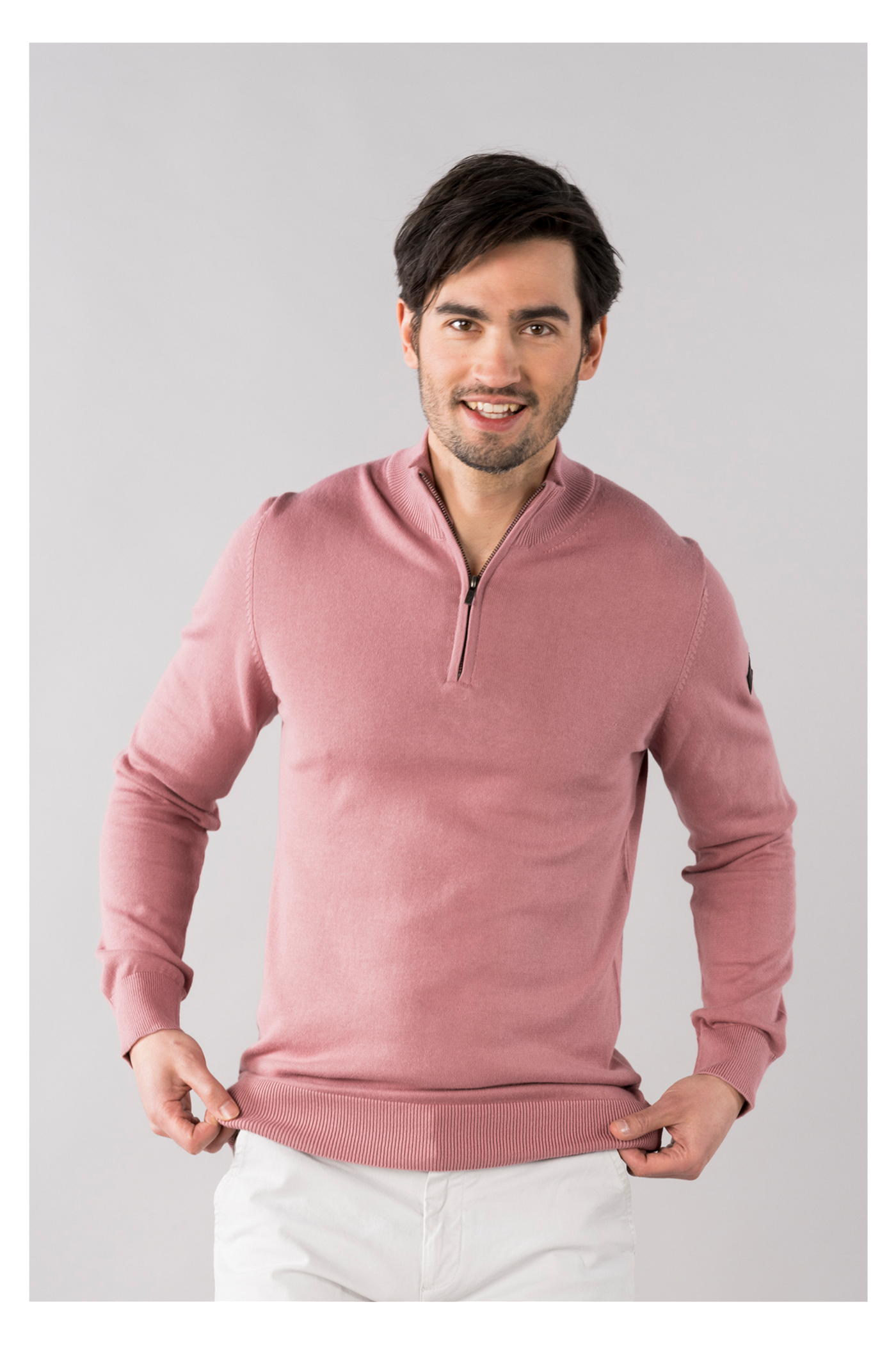 Lewis zip knitted pullover