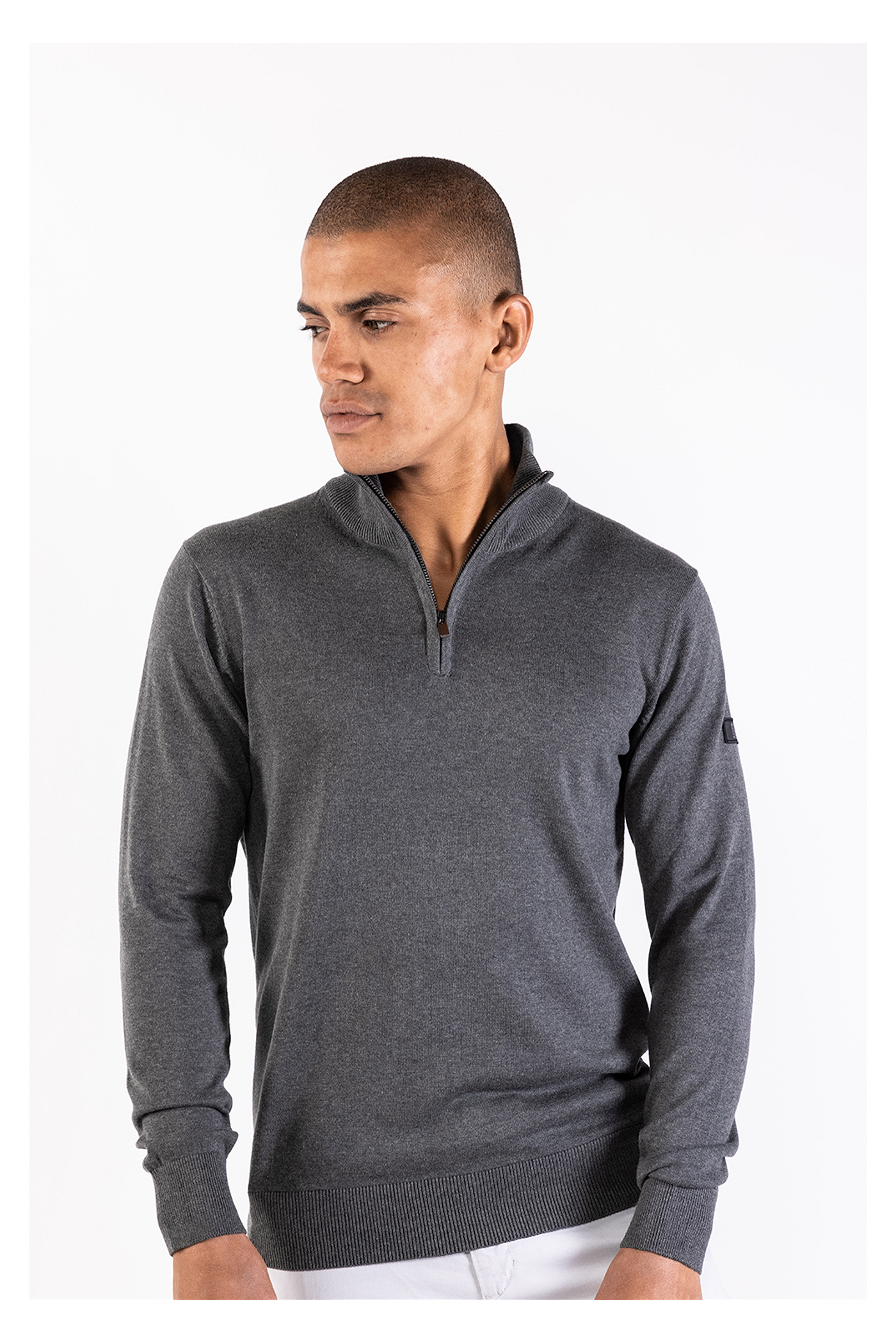 Lewis zip knitted pullover