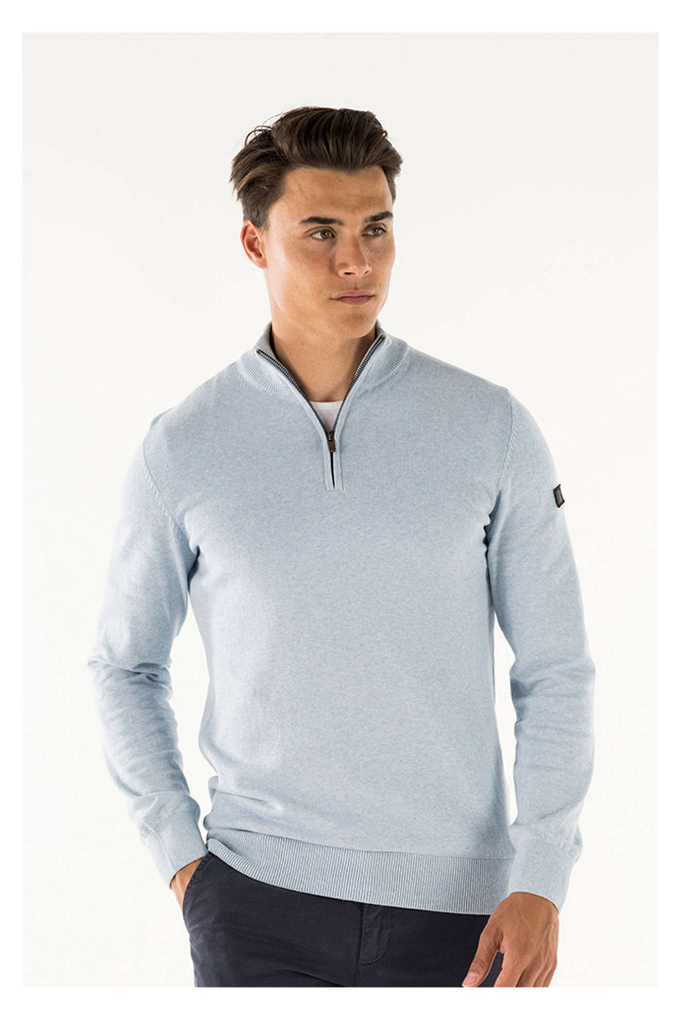 Lewis zip knitted pullover