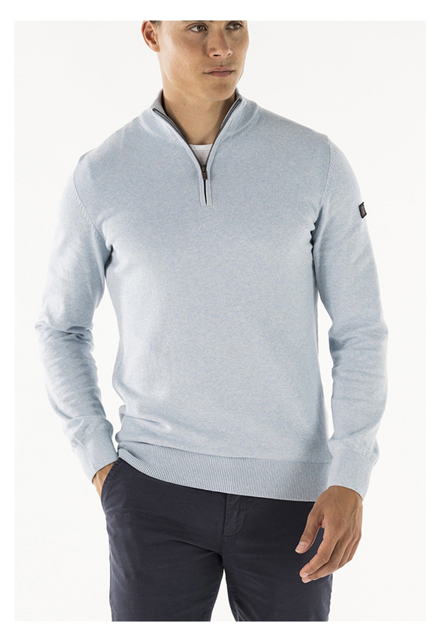 Lewis zip knitted pullover