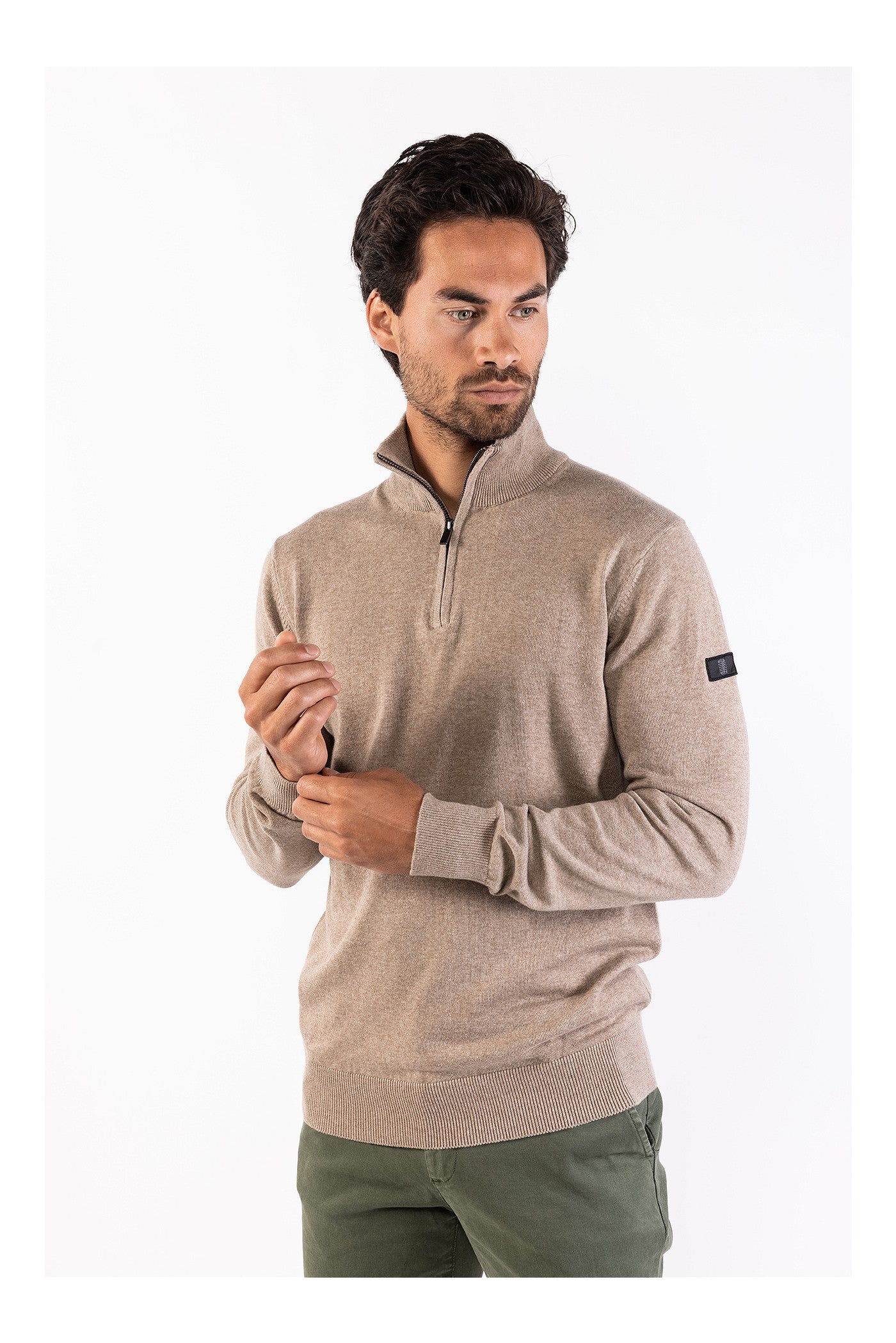 Lewis zip knitted pullover