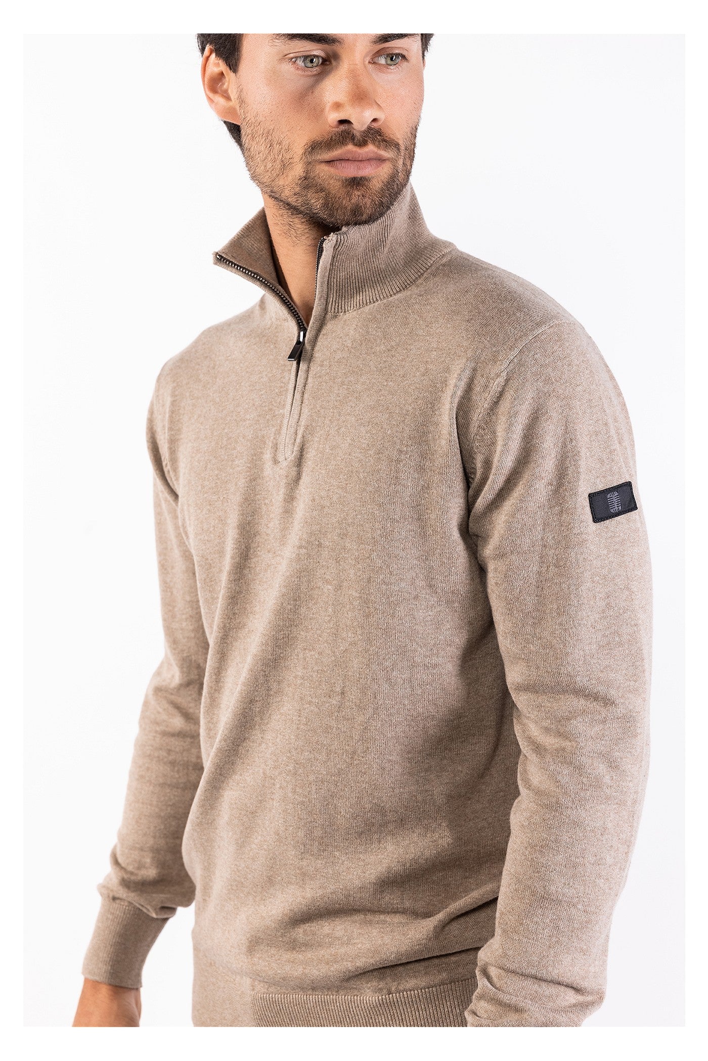 Lewis zip knitted pullover