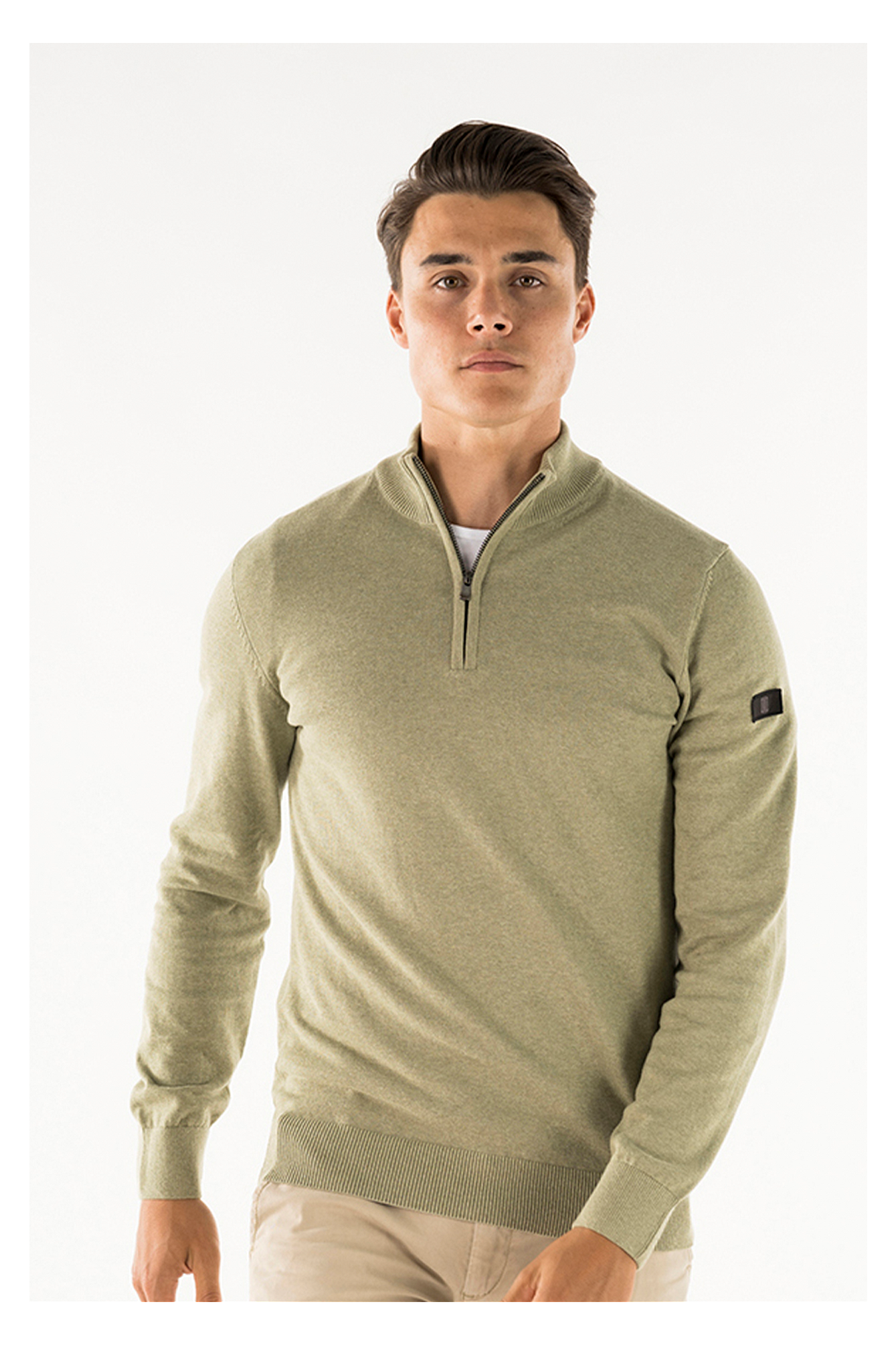 Lewis zip knitted pullover