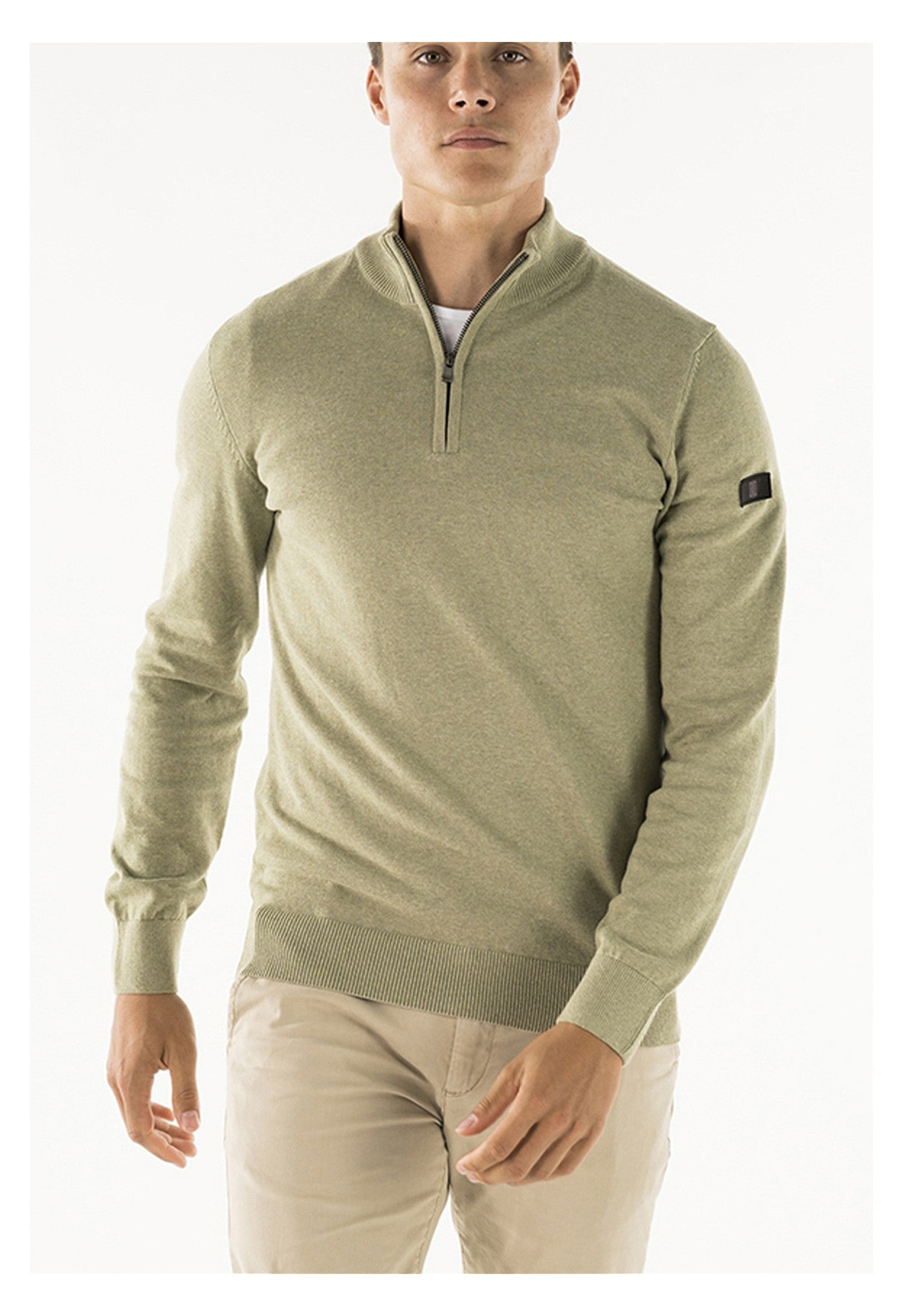 Lewis zip knitted pullover